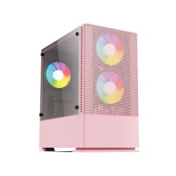 Value Top VT-B701-P Mini Tower Micro-ATX (Tempered Glass Side Window) Pink Gaming Desktop Casing